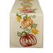 Pumpkin Vine Embroidered Fall Harvest Table Runner - 70" Multi-Color