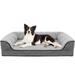 Orthopedic Dog Bed Bolster Couch Dog Bed for Large Dogs Removable Washable Cover Pet Bed Foam Nonskid Dog Mat (Large(36 *26 ) Grey)