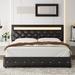 Wade Logan® Atrayu Upholstered LED Platform Bed w/ 4 Storage Drawers Faux leather in Black | 44.1 H in | Wayfair 443DCA32C3FD437BB623A0DE5C5D69DC