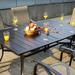 Red Barrel Studio® Rectangular 4 - Person 63" Long Outdoor Dining Set Metal in Black | 63 W x 38 D in | Wayfair FAA506F56F0D4747996E34ABB6353082