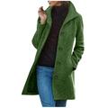 YFPWM Womens Winter Coat Spring Fashion Slim Fit Coat Vintage Streetwear Pocket Woollen Coat Long Sleeve Tops Green M