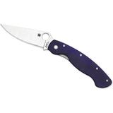 Spyderco Military Folding Knife 4 S110V Satin Plain Blade Blue/Purple (Blurple) G10 Handles - C36GPDBL