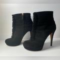 Gucci Shoes | Gucci Ankle Boots Suede Heels Black 38 | Color: Black | Size: 8