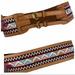 Anthropologie Accessories | Anthropologie Brown Leather Belt Embroidered Double Buckle | Color: Pink/Tan | Size: Os