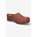 Wide Width Women's Motto Clog Mule by Bella Vita in Dark Tan Woven (Size 9 W)