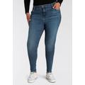 Skinny-fit-Jeans LEVI'S PLUS "720 High-Rise" Gr. 22 (52), Länge 34, blau (medium indigo worn in) Damen Jeans Röhrenjeans