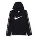 Nike Unisex Kinder B NSW Repeat Sflc Po Hood Bb T-Shirt, Schwarz/Schwarz/Weiß, 110