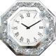 XIHACTY Wall Clock, Octagon Mirror Glass Clock, Cute Diamond 12-inch Non-Ticking Clock for Wall Décor, Perfect Home Decor for Bedroom, Bathroom Motif, Dining Room(Excluding Batteries.)