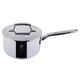 SAVEUR SELECTS Tri-ply Stainless Steel Saucepan with Insulating Double-Walled Lid | Full Clad, Induction Saucepans, Dishwasher & Oven Safe Cookware - 2.8L / 3QT 20cm Diameter - Silver - Voyage Series