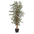 Blooming Artificial - Ficus Tree Artificial Plant, Large Fake Plant in Pot for House and Indoors, Year Round Decorative Realistic Faux Foliage (Variegated) (120cm/ 4ft)