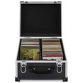 Bopdu CD Case CD Storage Box Lockable CD Holder CD Storage and Organization for 40 CDs Aluminium ABS Black