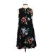 Old Navy Casual Dress - A-Line Mock Sleeveless: Black Print Dresses - Women's Size Small