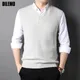 Pull rayé pour homme marque de mode col en V tricot gilet sans manches esthétique vêtements
