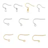 50 pcs/lot acier inoxydable boucle d'oreille crochets résultats bricolage boucle d'oreille résultats