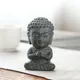 Statue de bouddha en granit Sculpture faite à la main Figurine miniature de méditation ornement