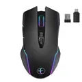 SeenDa-Souris de jeu sans fil 2.4G 7 boutons aste 1600dpi avec récepteur USB et type C pour