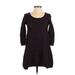 American Eagle Outfitters Casual Dress - Mini Scoop Neck 3/4 sleeves: Burgundy Solid Dresses - Women's Size Small