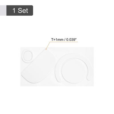 Rounded Curved Mouse Feet 1mm w Paper for 2s Wireless White 4Pcs/1 Set