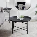 Langley Street® Kuehl Detachable Top Cross Legs Coffee Table Metal in Black | 15.5 H x 25.5 W x 25.5 D in | Wayfair