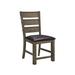 Red Barrel Studio® Ladder Back Side Chair in Faux Leather/Wood/Upholstered in Brown | 39 H x 22 W x 23 D in | Wayfair