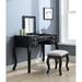 Lark Manor™ Saggiomo Vanity Set w/ Stool & Mirror Wood in Black | 32 H x 18 W x 43 D in | Wayfair AF40690F68664E67B166886B6D52ACD5