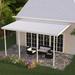 Four Seasons OLS TWV Series 20 ft wide x 12 ft deep Aluminum Patio Cover with 20lb Snowload & 4 Posts in White