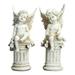 2Pcs European Style Cherub Statues Greek Column Ornament Resin Decoration Props Garden Figurines for Indoor Outdoor Wedding Yard