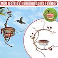 Hummingbird Feeders for Outdoors Hanging Garden Essentials Courtyard Bird Feeder with Red Berries Decor Attract More Hummingbirds Outside Bird Feeder