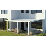 Four Seasons OLS Optima 20 ft wide x 12 ft deep Aluminum Patio Cover with 20lb Snowload & 3 Posts in White