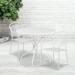 Emma + Oliver Commercial Grade 35.25 Round White Patio Table Set-2 Round Back Chairs