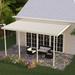 Four Seasons OLS TWV Series 20 ft wide x 12 ft deep Aluminum Patio Cover with 10lb Snowload & 4 Posts in Ivory