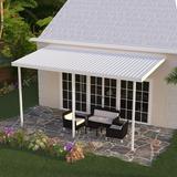 Four Seasons OLS TWV Series 14 ft wide x 10 ft deep Aluminum Patio Cover with 10lb Snowload & 3 Posts in White