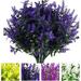 Zukuco Artificial Flowers Outdoor 8 Bundles UV Resistant Faux Plastic Plants Fake Lavender Flowers for Outside Garden Porch Hanging Planters Window Box Decoration