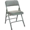 BizChair 4-pack Grey Padded Metal Folding Chair - Grey 1-in Fabric Seat
