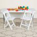 Emma + Oliver 2 Pack Kids White Resin Folding Event Party Chair with Vinyl Padded Seat