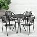 Emma + Oliver Commercial Grade 28 Square Black Patio Table Set-4 Round Back Chairs