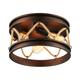 Bestco Ceiling Light with Open Rope Shade Rustic Boho Flush Mount Light Fixture Brown