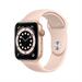 Pre-Owned Apple Watch Series 6 GPS + Cellular 44mm Gold Aluminum Case with Black Sport Band - Regular (Refurbished: Good)