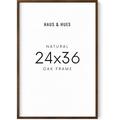 Haus and Hues Walnut 24x36 Wooden Picture Frame - Set of 1 24x36 Inch Poster Frame 24x36 Poster Frame Wood Barnwood Picture Frames 24 x 36 Poster Picture Frame 24x36 Frame Wood (Walnut Oak Frame)