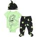 Disney Nightmare Before Christmas Oogie Boogie Infant Baby Boys Bodysuit Pants and Hat 3 Piece Outfit Set Newborn to Infant