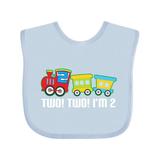 Inktastic 2nd Birthday Two Two Train Boys Baby Bib