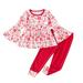 Baby Girl Outfit Set Mommy Baby Matching Shoes Toddler Baby Kids Girls Top Pant Sets Valentine s Day Ruched Dress Tops Love Print Skirt Pants Trousers Set Outfits Baby First Day Outfit Girl