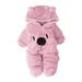 Shpwfbe Clothes Jumpsuit Boy Hooded Solid Girl Romper Baby Velvet Cartoon Bear Girls Outfits&Set Kids Gifts For Boys And Girls