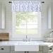 FairOnly Floral Kitchen Valance Curtain 54 x15 Farmhouse Light Filtering Window Drapes for Bathroom Navy