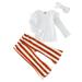 Girl Baby Outfit Baby for Girls Toddler Kids Baby Girls Long Sleeve Ribbed Ruffle T Shirt Tops Striped Flared Pants Headband 3PCS Outfits Clothes Set Baby Gift Set 6 Months