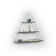 Floating Wall Decor Shelf Wall Mounted Holder Rustic Decorative Hanging Chrome Shelf with 3 Floating Shelves Metal Bracket Triangle Shelf for Books 5.00 L*29.00 W*23.00 H Walnut