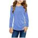 Long Sleeve Long Sleeve Shirt 2t Baby Girl s Tunic Tops Crewneck Ultra Soft Solid Color Long Sleeve Casual Pullover Sweatshirt with Side Buttons Cute Girls Tops Teen