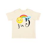 Inktastic I m 5- Fifth Birthday Sun Rainbow Boys or Girls Toddler T-Shirt