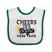 Inktastic Cheers to a Bright New Year in White with Fireworks Boys or Girls Baby Bib