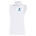 Women's Antigua White Detroit Lions Throwback Logo Sleeveless Tribute Polo